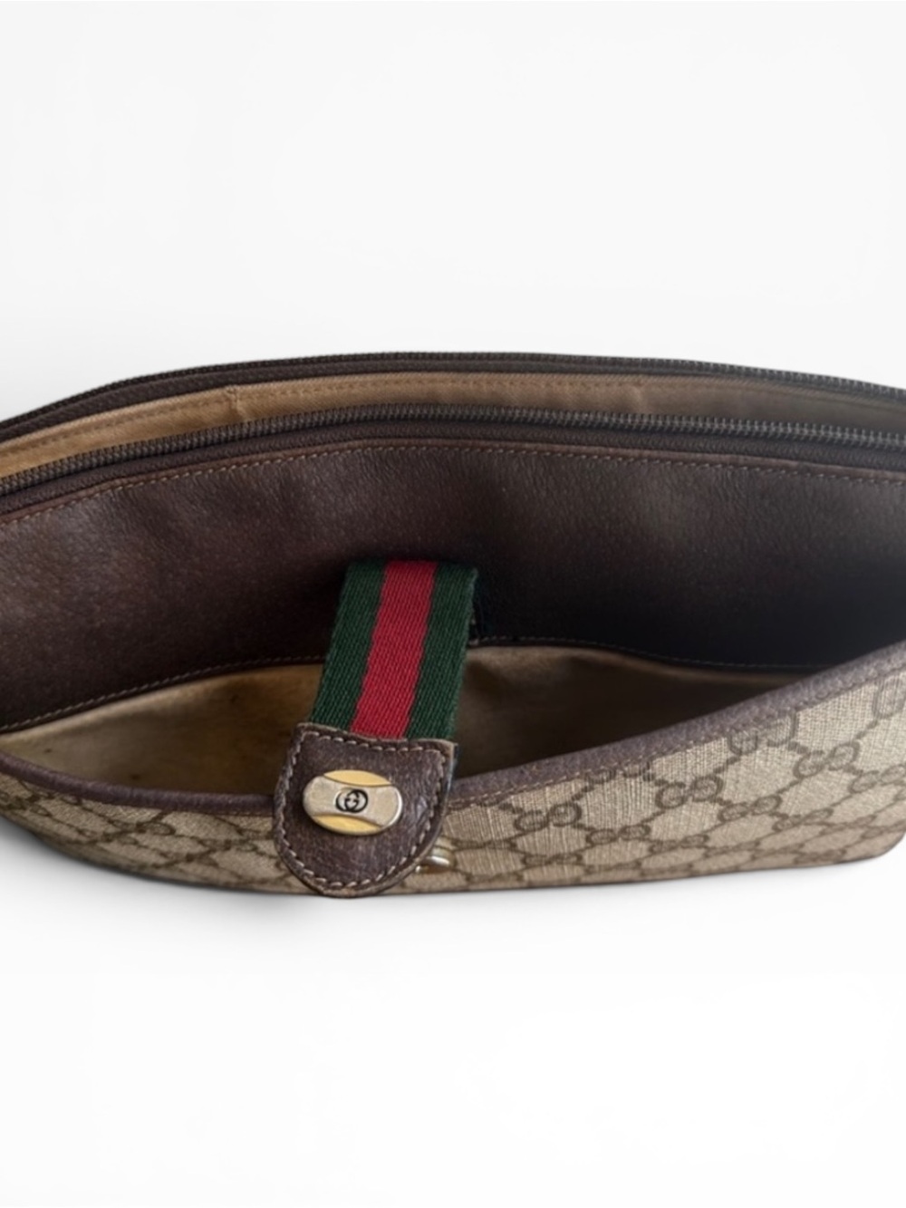GUCCI GG Supreme Coated Canvas w Sherry Webbing Convertible Bag - Picture 13 of 15